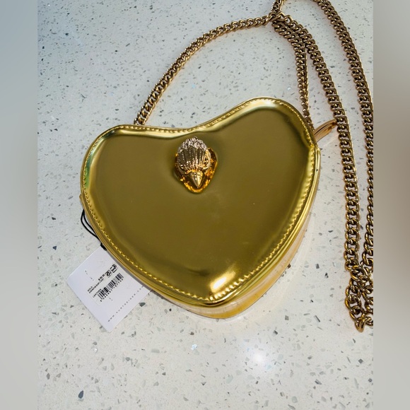 Kurt Geiger Handbags - Kurt Geiger Gold Heart Crossbody New